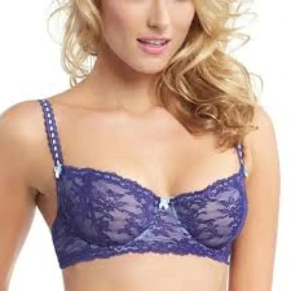 36DD Felina 5894 Harlow Sheer Lace Full Bust Bra Navy Blue NWT - Picture 5 of 10